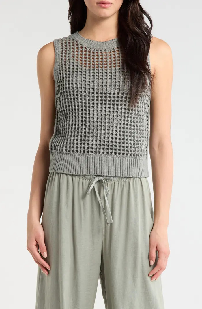 Camellia Open Knit Sleeveless Sweater | Nordstrom