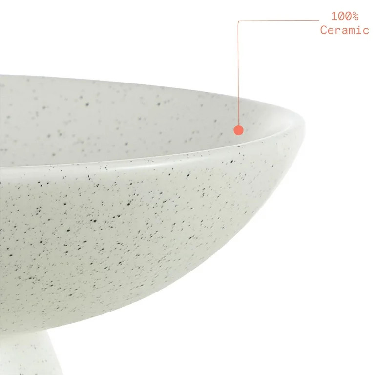 Beautiful 12" Round Speckled White Ceramic Bowl by Drew Barrymore | Walmart (US)