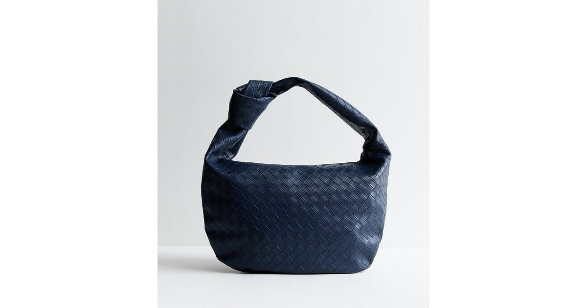 Navy Leather-Look Weave Shoulder Bag
						
						Add to Saved Items
						Remove from Saved Item... | New Look (UK)