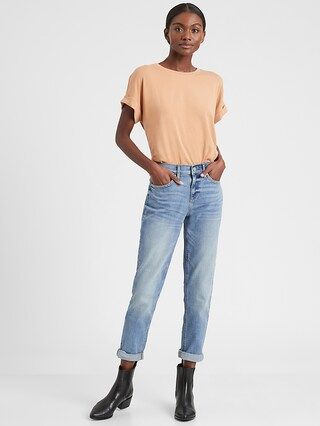 Low-Rise Light Wash Girlfriend Jean | Banana Republic Factory