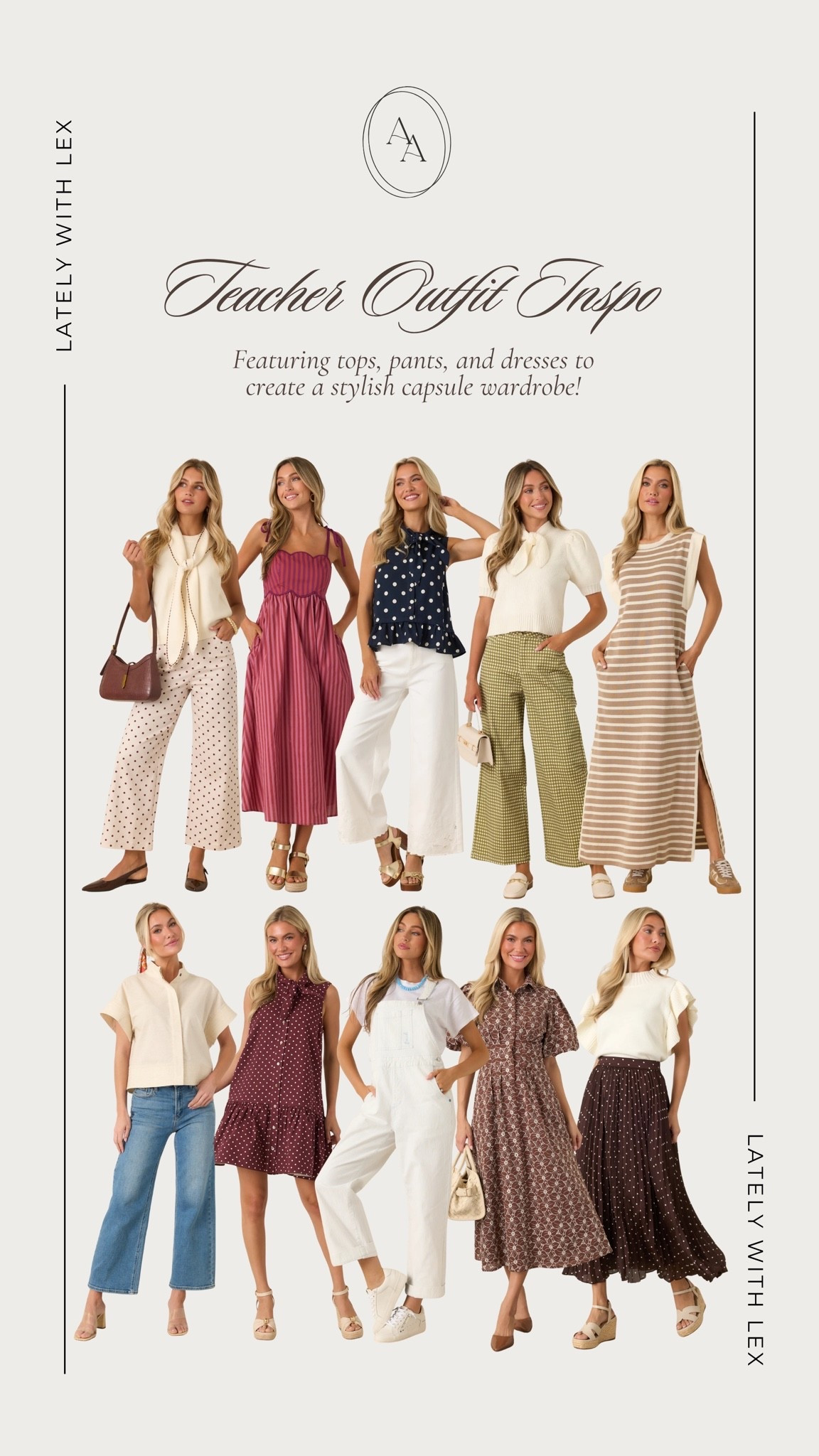 Cute teacher outfit inspo to shop for an easy capsule wardrobe for this school year! Featuring fun pants, tops, and dresses to layer & style year round! 

Teacher outfits || school year outfits || women’s trending outfits || women’s fall outfits

#LTKSeasonal #LTKWorkwear #LTKootd