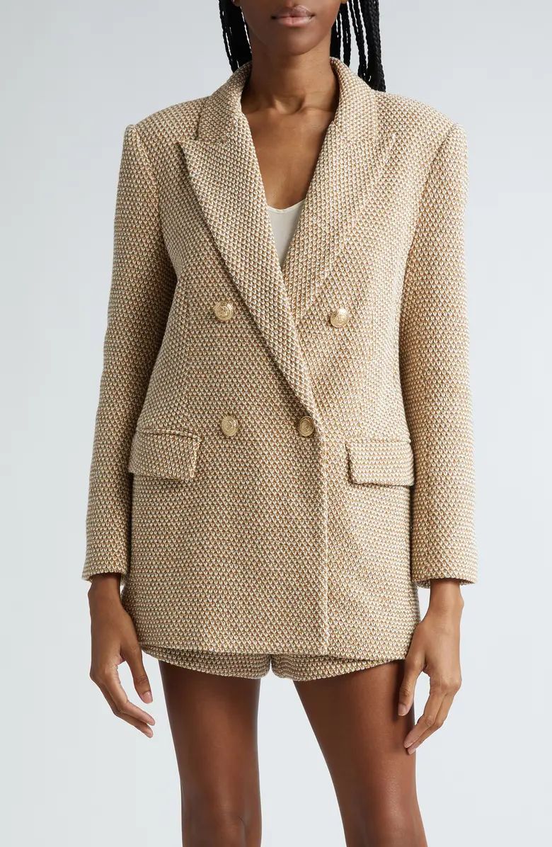 L'AGENCE Riva Double Breasted Knit Blazer | Nordstrom | Nordstrom