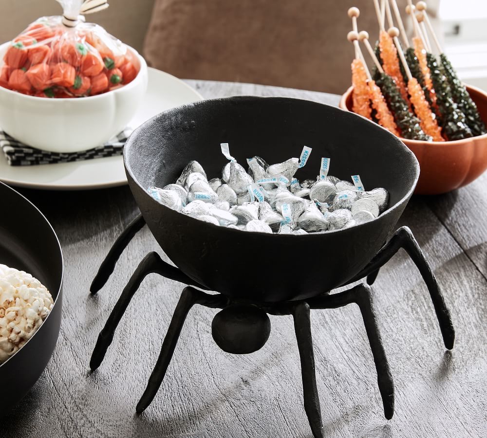 Trick or Treat Spider Handcrafted Metal Candy Bowl | Pottery Barn (US)