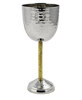 Classic Touch Hammered Stainless Steel Kiddush Cup - Macy's | Macy's