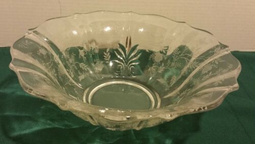 Vtg FOSTORIA Etched Crystal CHINTZ Baroque 11" Large Dinner Fluted SERVER Bowl  | eBay | eBay US