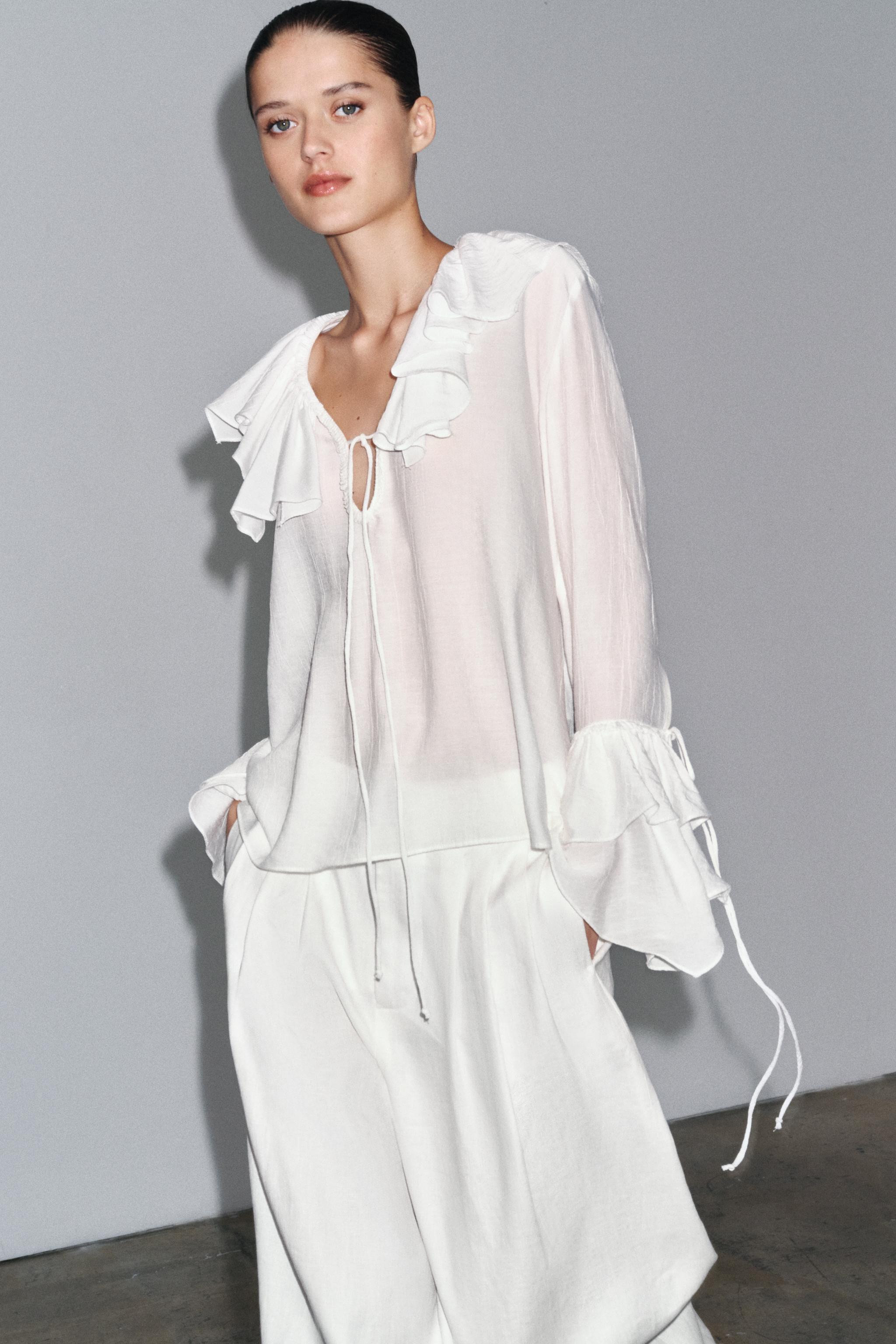 ZW COLLECTION RUFFLED SHIRT | Zara US