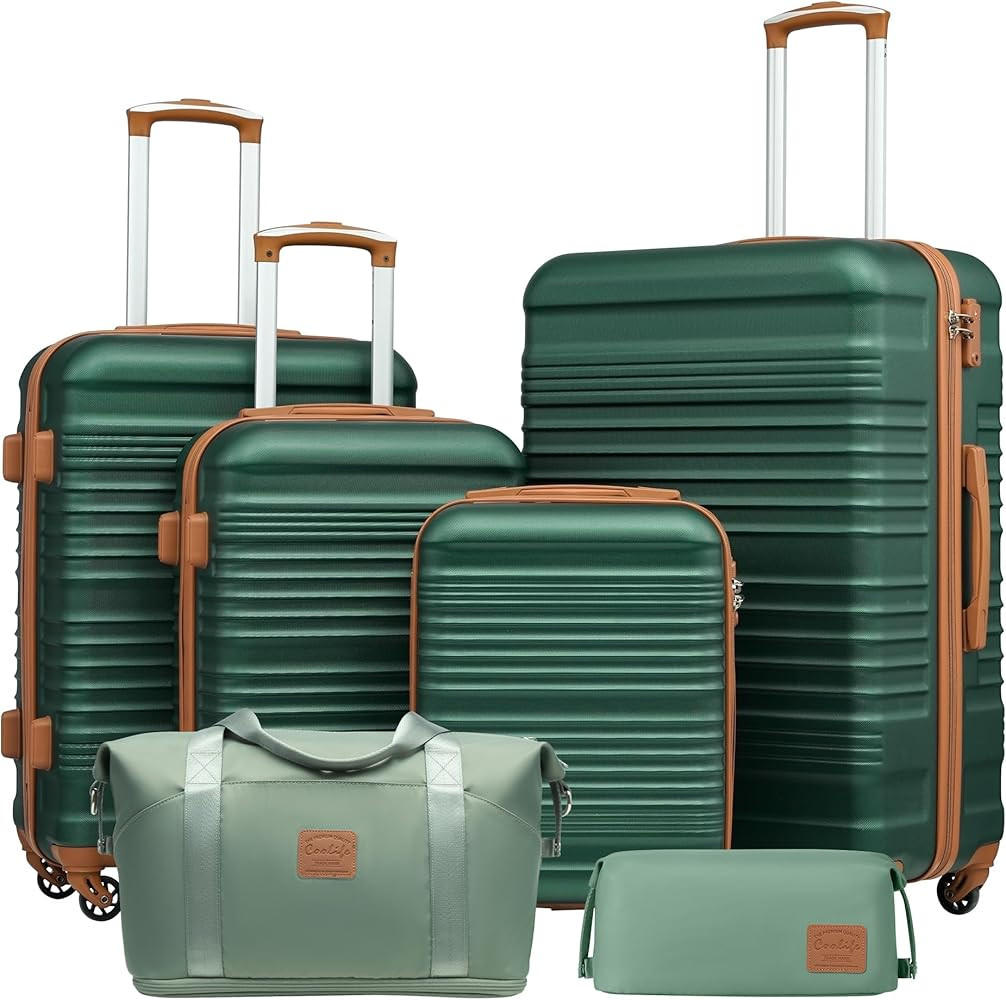 Coolife Luggage Set 3 Piece Luggage Set Carry On Suitcase Hardside Luggage with TSA Lock Spinner ... | Amazon (US)