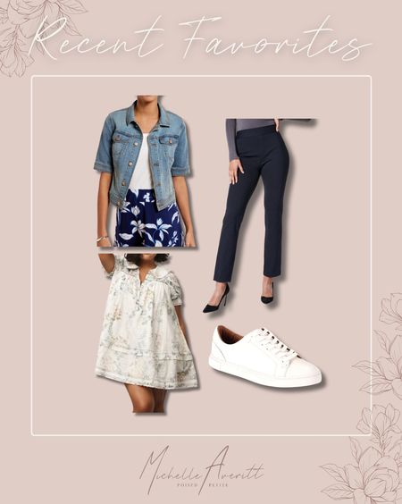 Recent favorites from this week! 

Short sleeve denim jacket, floral mini dress, work pants, white tennis shoes 

#LTKworkwear #LTKstyletip #LTKSeasonal