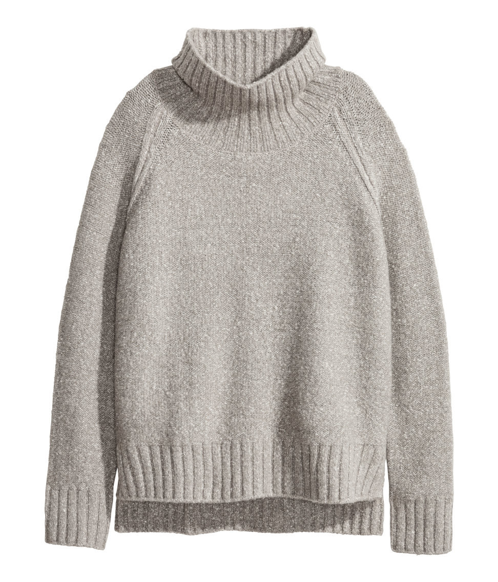 H&M - Knit Turtleneck Sweater - Gray melange - Ladies | H&M (US)