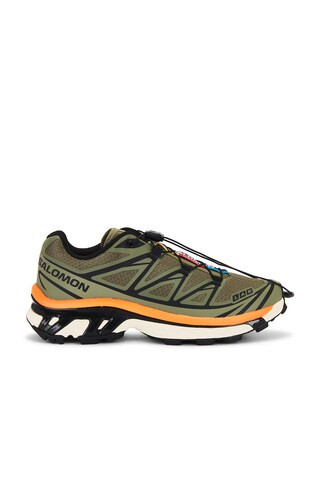 Salomon XT-6 Sneaker in Deep Lichen Green, Black, & Red Orange from Revolve.com | Revolve Clothing (Global)