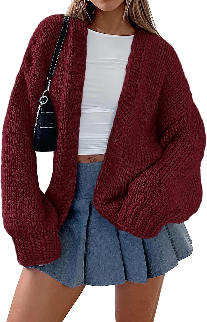 PRETTYGARDEN Womens Cardigan Sweaters 2025 Spring Fall Trendy Chunky Knit Outerwear Outfits Fashi... | Amazon (US)