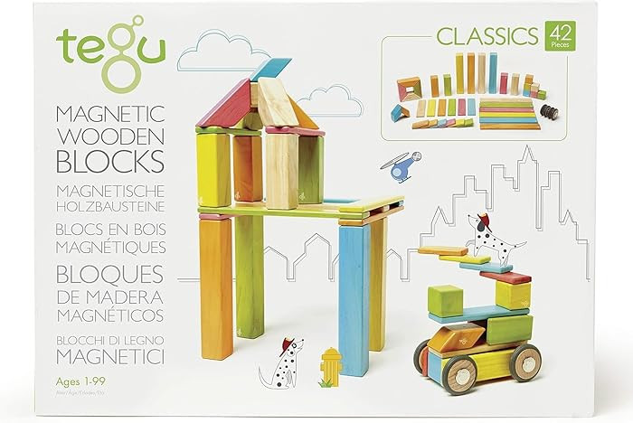 42 Piece Tegu Magnetic Wooden Block Set, Tints, 1-99 years old | Amazon (US)