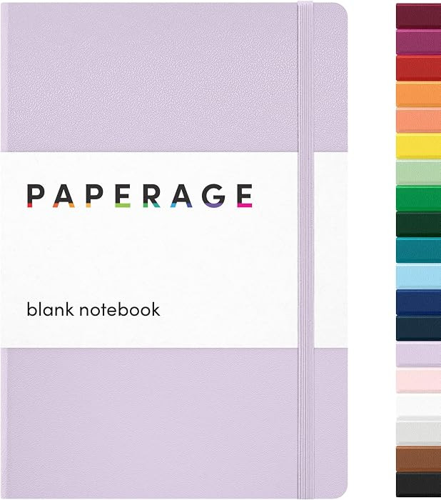 PAPERAGE Blank Journal Notebook, (Lavender), 160 Pages, Medium 5.6 in x 8 in - 100 GSM Thick Pape... | Amazon (US)