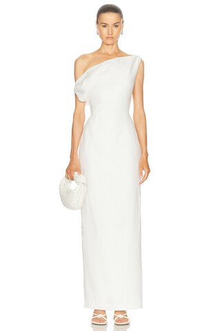 SANS FAFF Off The Shoulder Maxi Dress in White | FWRD 