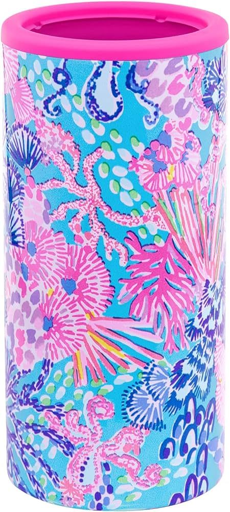 Lilly Pulitzer Slim Can Cooler, Double Wall Stainless Steel, Insulated Drink Sleeve for 12 Oz Ski... | Amazon (US)
