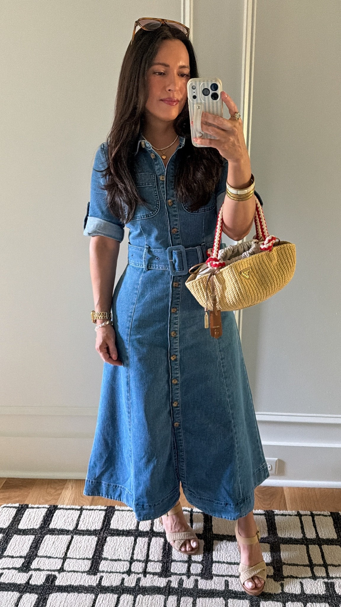 Denim dress of my dreams 💙~ It’s the perfect summer to fall transition piece. True to size.  And these sandals are 50% off now! #ootd #casual

#LTKootd #LTKOver40