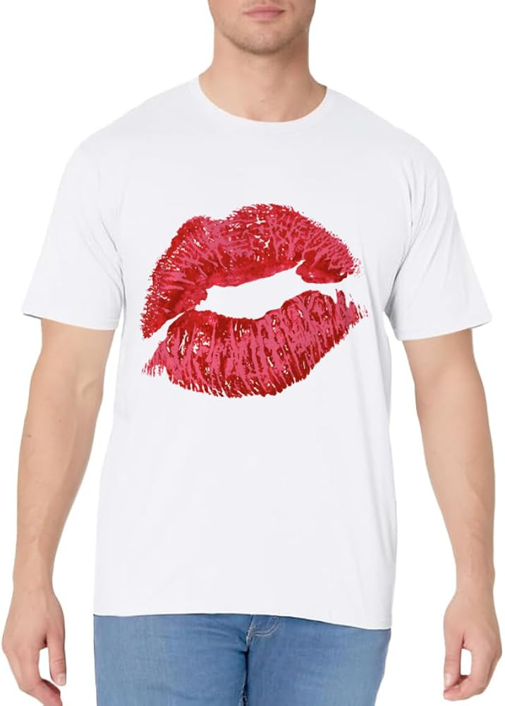 Sexy Lips Red Lipstick Kiss T-Shirt | Amazon (US)