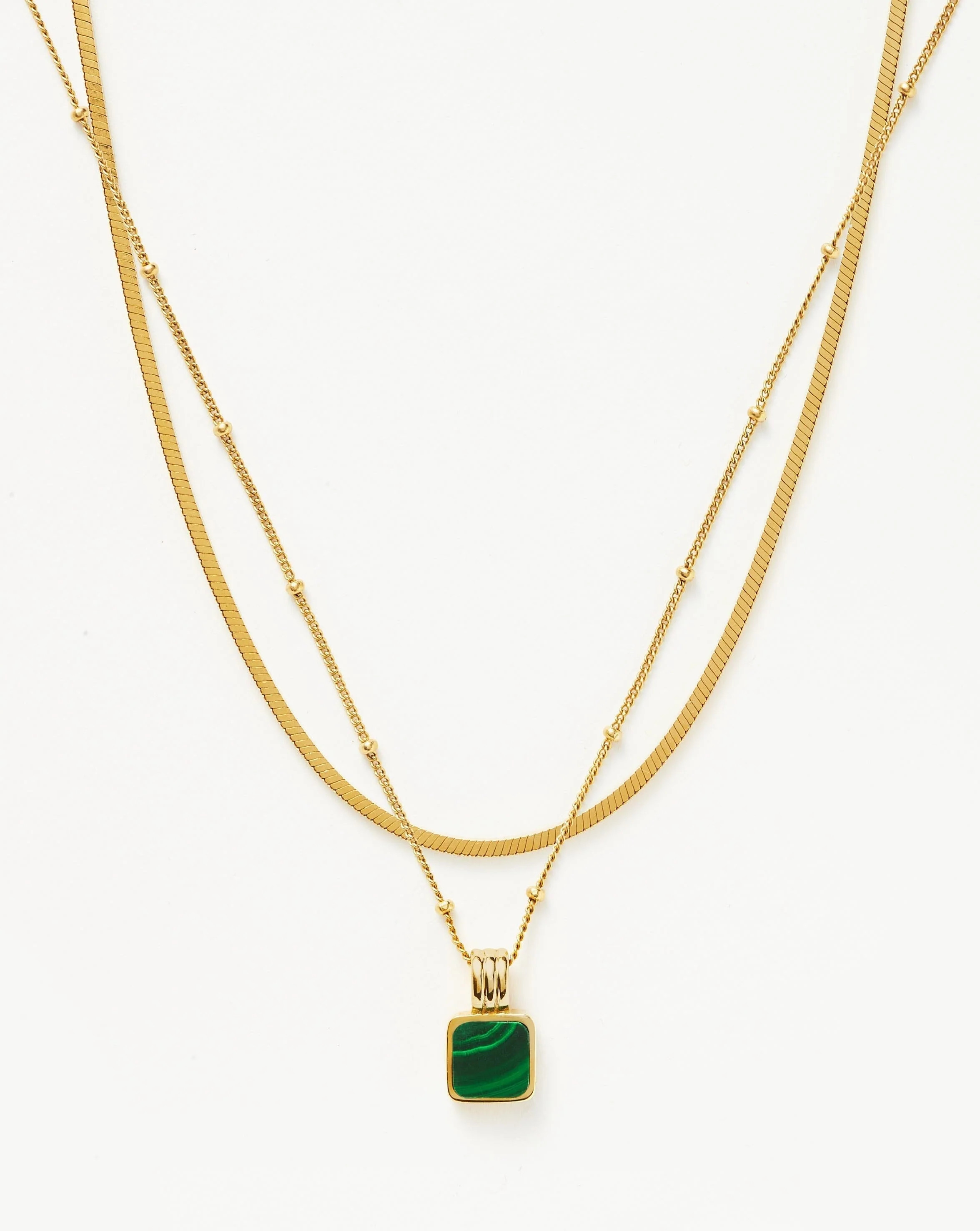Iconic Lucy Williams Malachite Necklace Set | 18ct Gold Vermeil/Malach | Missoma UK