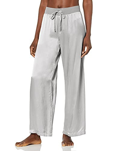 PJ Harlow Women's Jolie Satin Pant, Dark Silver, Small | Amazon (US)