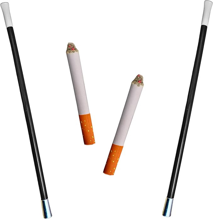 4E's Novelty 2 Long Cigarette Holders & 2 Fake Puff Cigarettes with Smoke for Halloween Accessori... | Amazon (US)