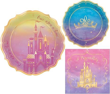 Once Upon A Time Disney Princess Themed Party Supplies: Bundle Include Paper Plates and Napkins f... | Amazon (US)