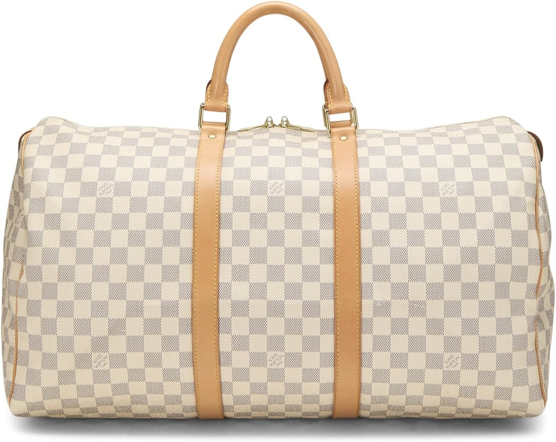 Amazon.com: Louis Vuitton, Pre-Loved Damier Azur Keepall 50, White : Amazon Luxury | Amazon (US)