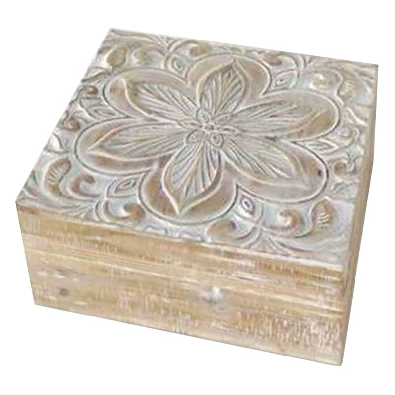 Carved Wood Box, Large | At Home