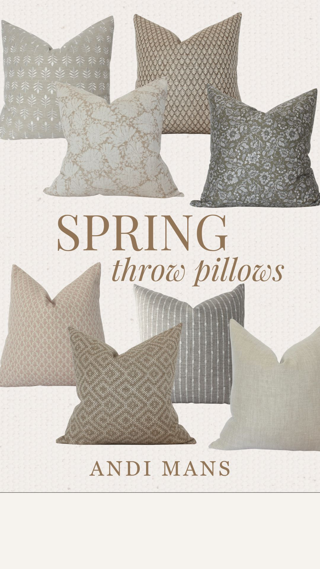 These neutral pillows are perfect for spring! These pillows also come in sets, making home decor a breeze! 

 #LTKSeasonal #LTKOver40 #LTKHome