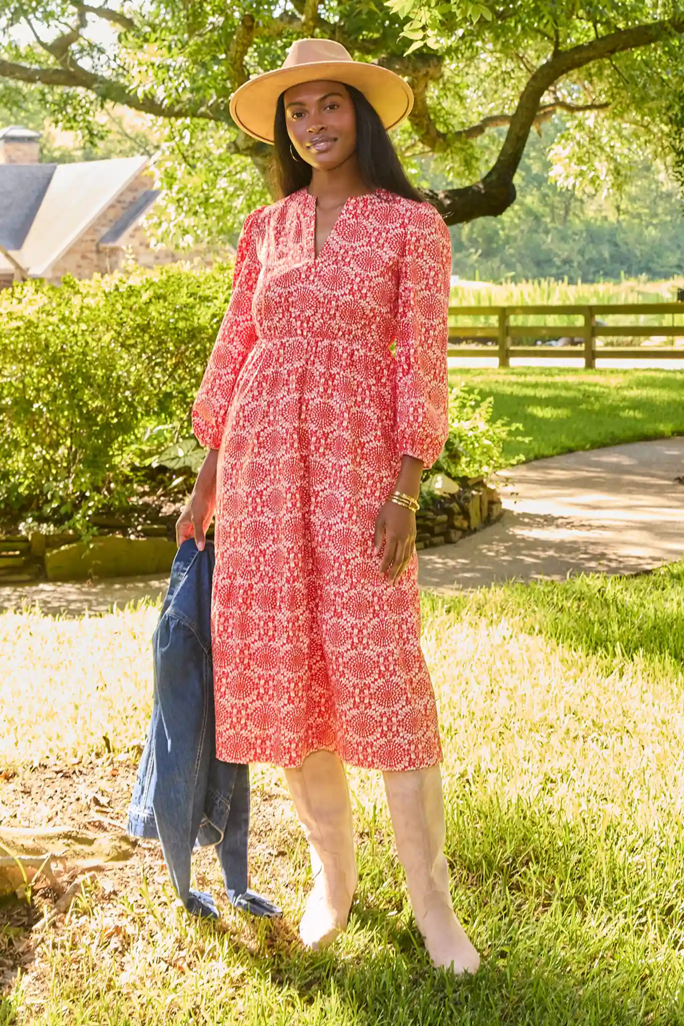 Hailey Poppy Printed Midi Dress | Avara