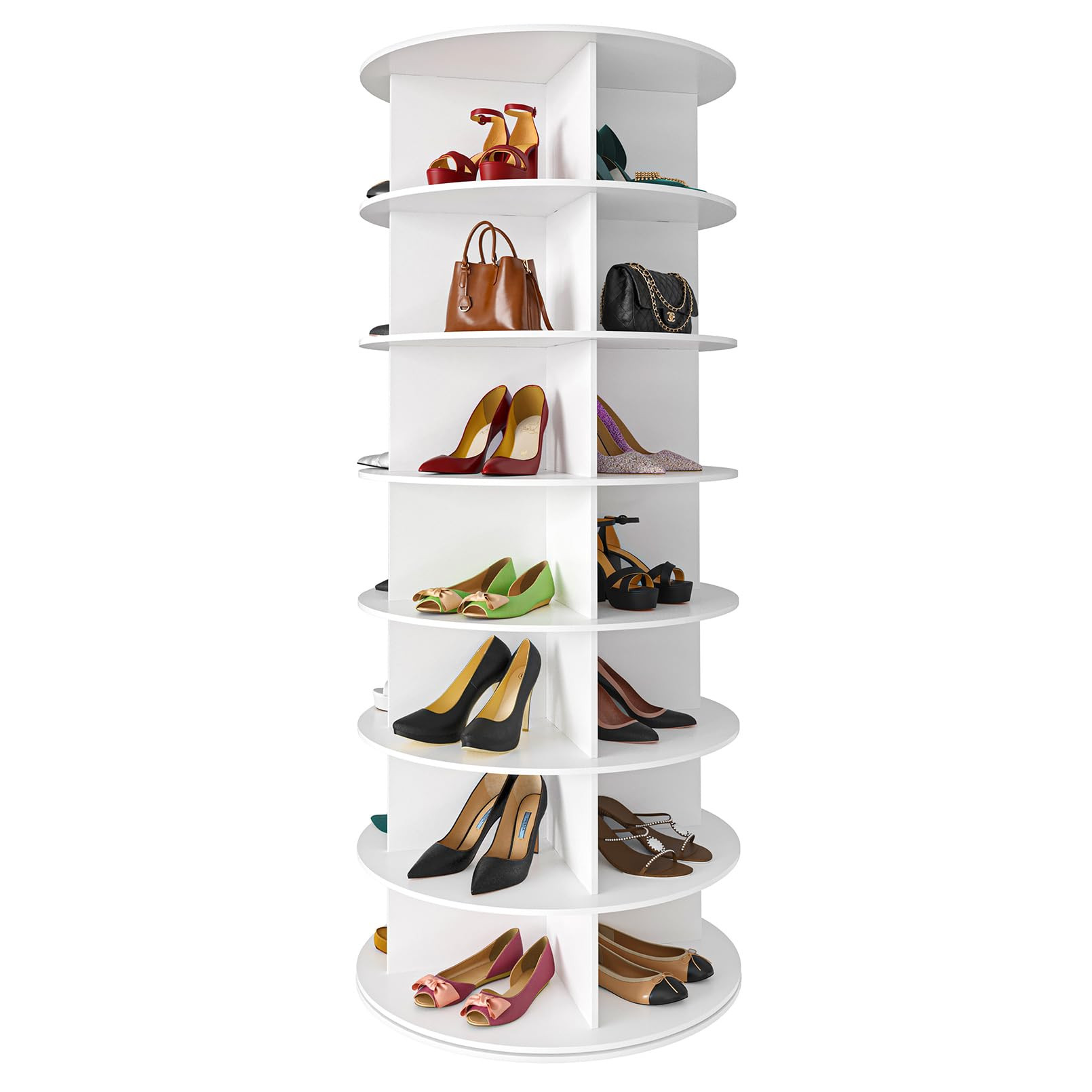SpaceAid 7 Tier Rotating Shoe Rack Tower, Spinning Shoe Display Lazy Susan, Revolving 360 Shoe Ra... | Amazon (US)