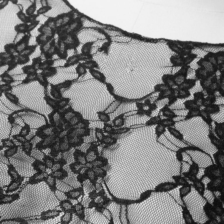 Women's See Through Mesh Undershirt Top Long Sleeve Neck Sheer Floral Lace T Shirt | Walmart (US)