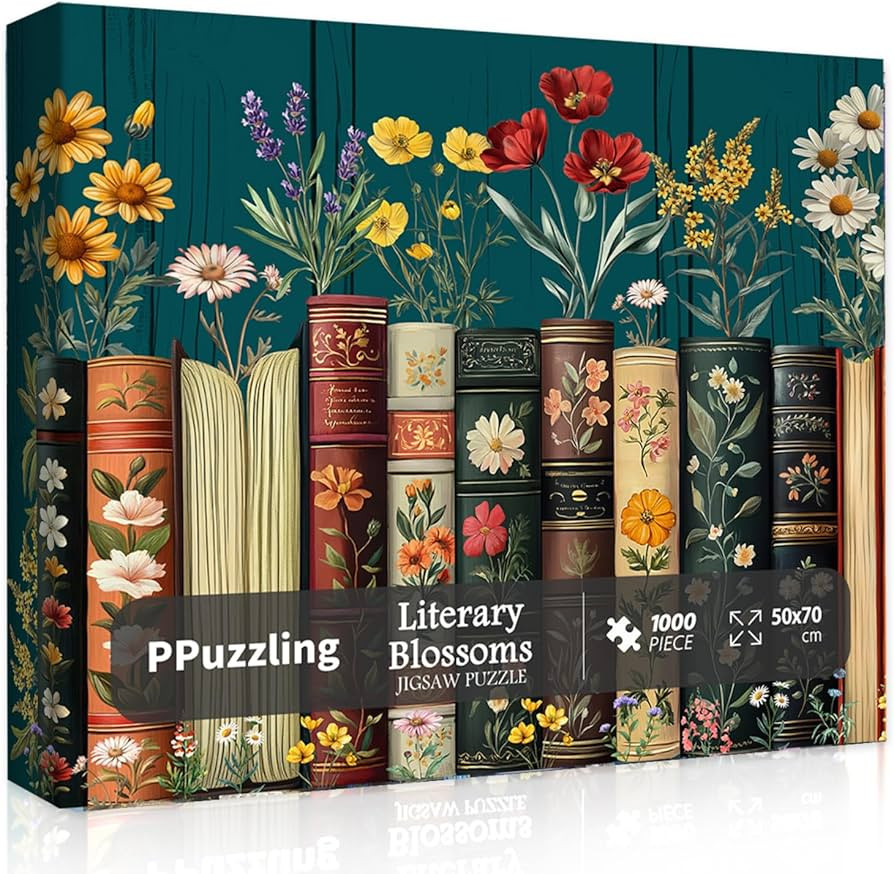 Vintage Wildflower Book Puzzles for Adults 1000 Pieces, Plant Floral Books Pages Jigsaw Puzzle, R... | Amazon (US)