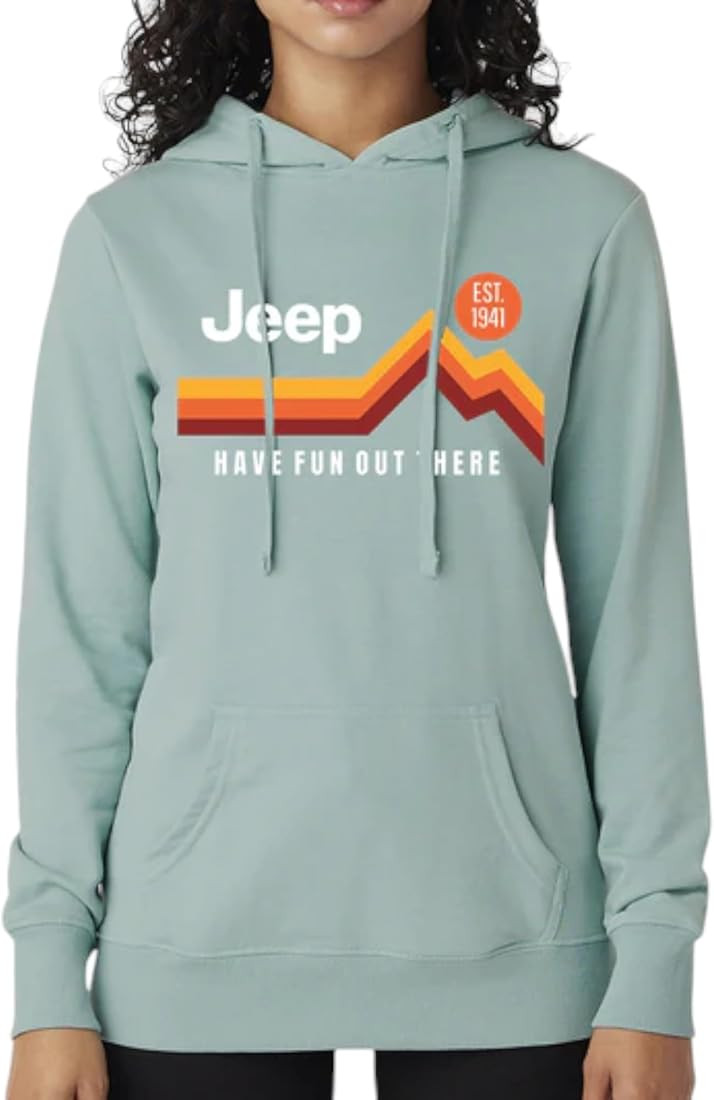 Jeep Have Fun Out There Ladies French Terry Hoodie | Trendy Women Hoodies Pullover - Seafoam Gree... | Amazon (US)