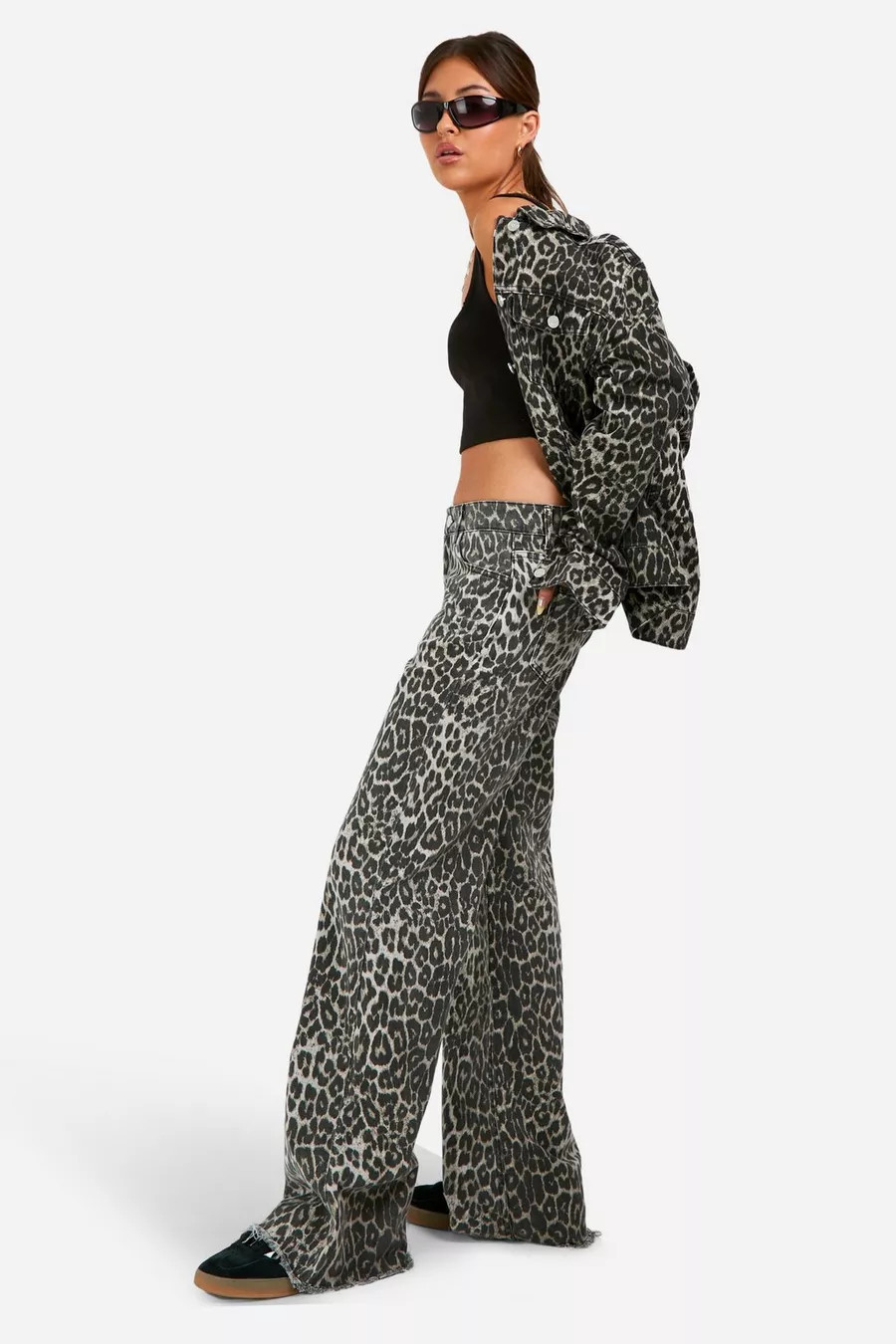 Luipaardprint Jeans Met Rechte Pijpen | Boohoo.com (NL)