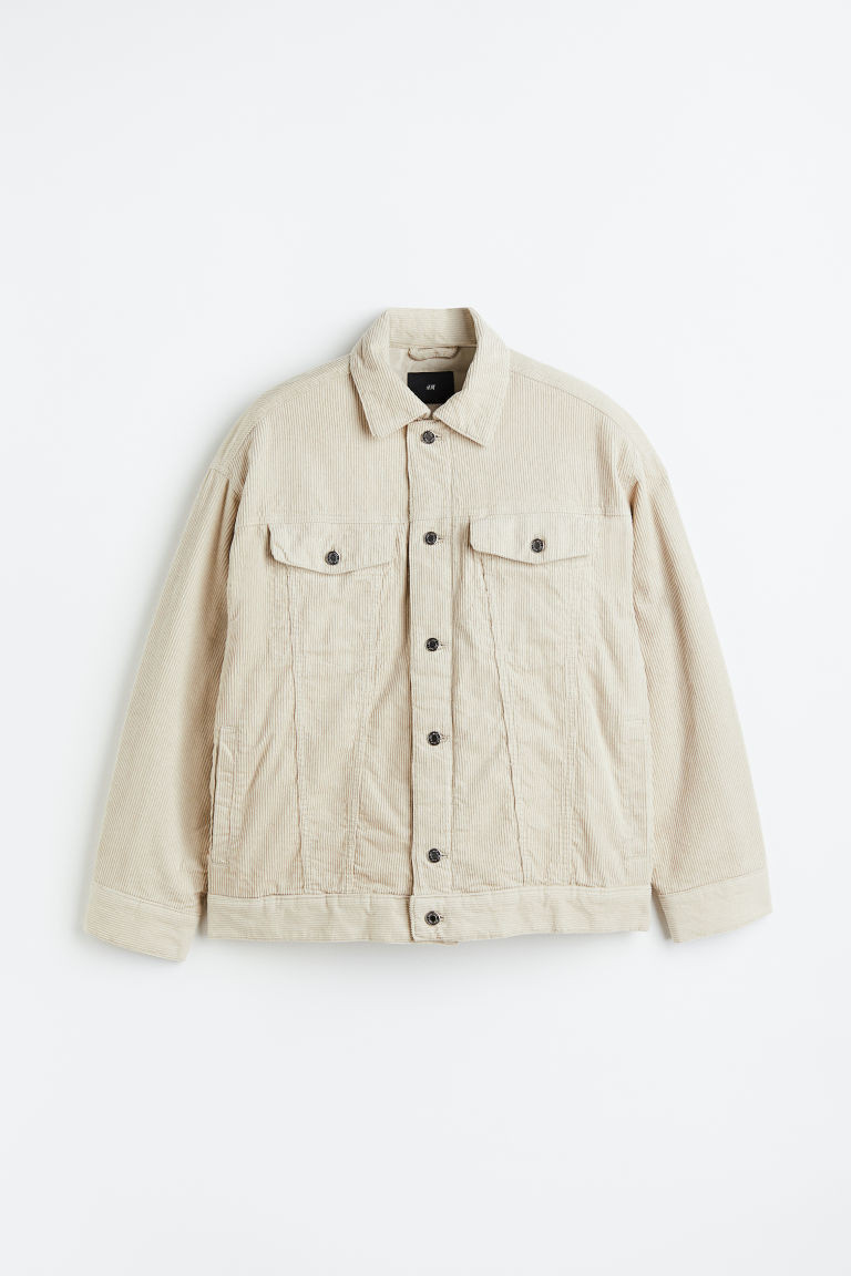 H & M - Padded Corduroy Jacket - Beige | H&M (US + CA)