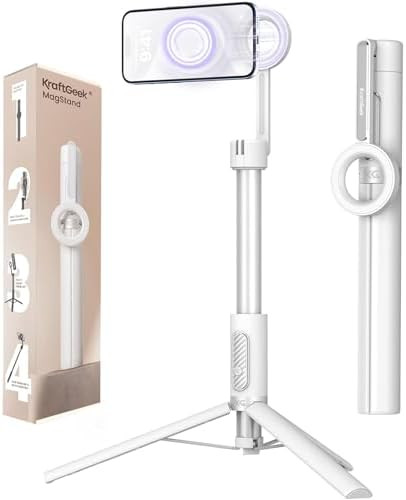 KraftGeek 64" Magnetic Phone Tripod for iPhone MagSafe, Reinforced Aluminum Selfie Stick Tripod S... | Amazon (US)