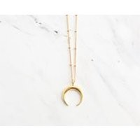 Crescent Moon Necklace, Moon Necklace, Double Horn Necklace Gold, Horn Necklace, Moon Pendant, Moon Jewelry, Gold Boho Necklace | Etsy (US)