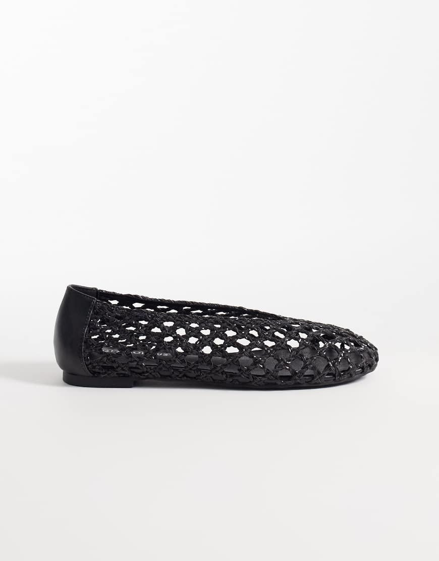 Glamorous woven ballet flats in black | ASOS (Global)