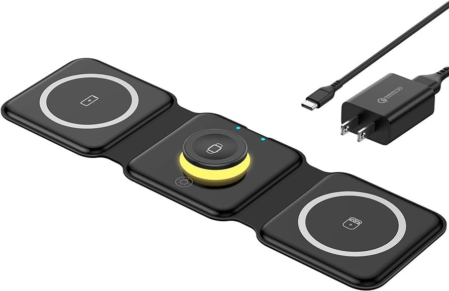 3 in 1 Foldable Wireless Charger, Wireless Charging Station for iPhone 15/14/13/12/11 Pro Max/X/X... | Amazon (US)