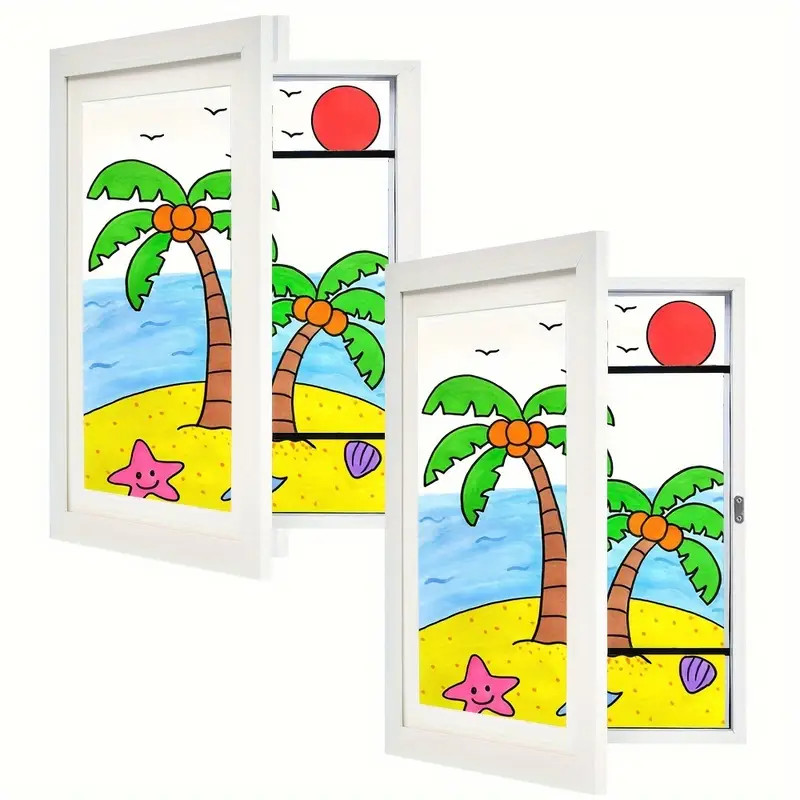 Classic Style 2-Pack Kids Artwork Display Frame - Horizontal Orientation, Changeable Magnetic Doo... | Temu Affiliate Program