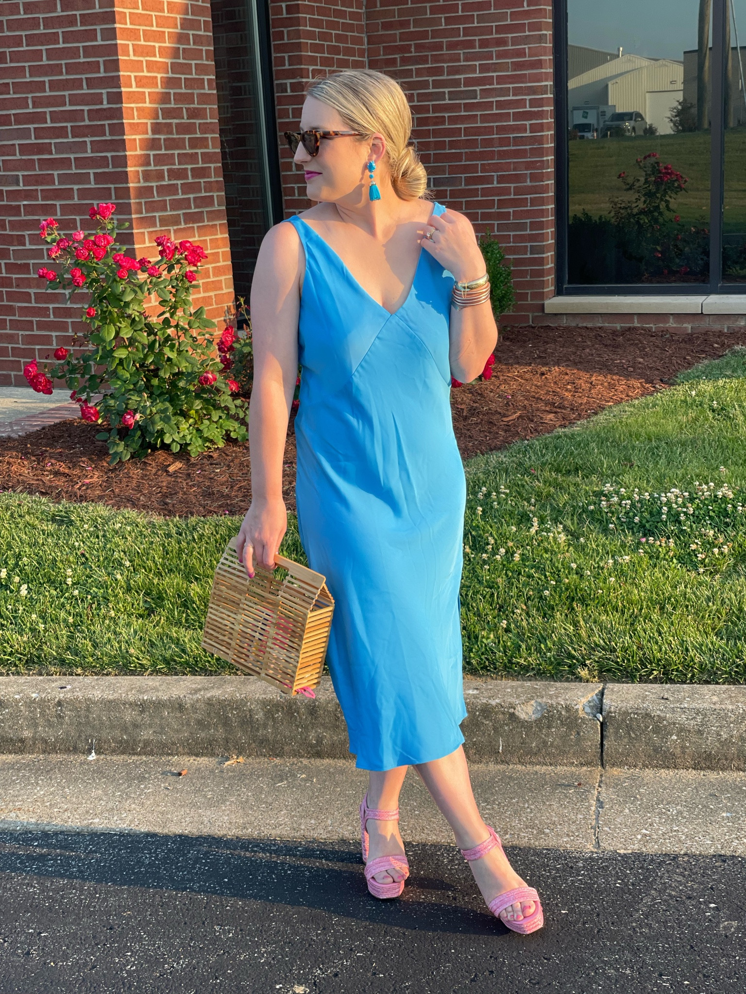 Target slipdress—sold out in blue but available in more colors like pink! Pink shoes are last summer Steve Madden but linked similar 

#LTKFind #LTKwedding #LTKSeasonal