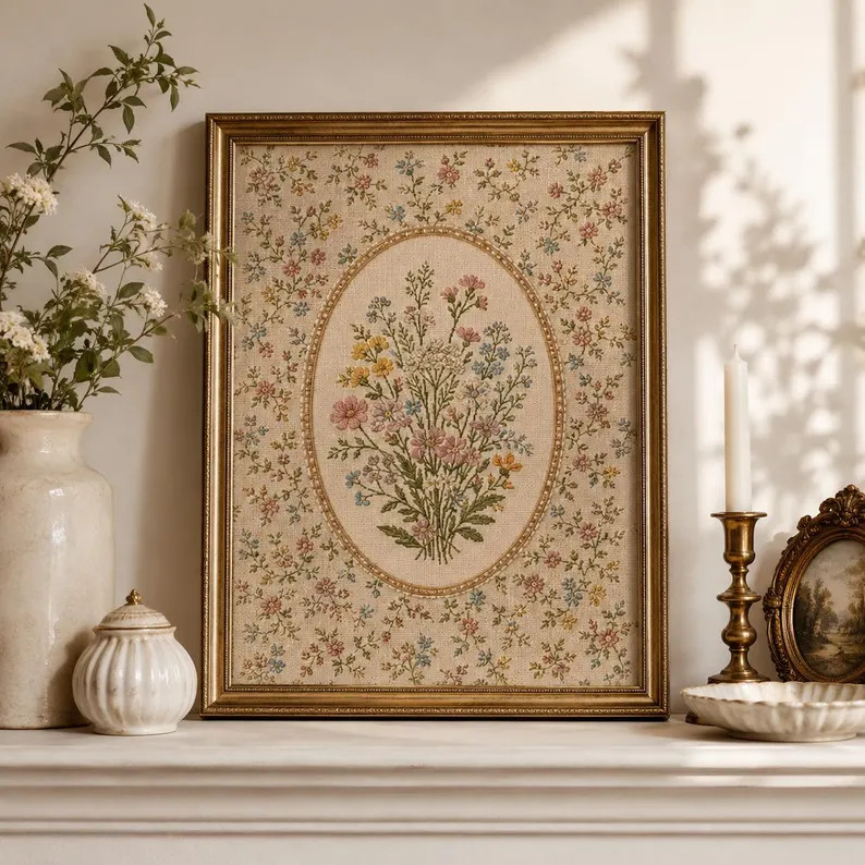 Vintage Wildflower Bouquet Print, Cottagecore Nursery Art, Watercolor Flowers, Wildflower Art, Fl... | Etsy (Global)