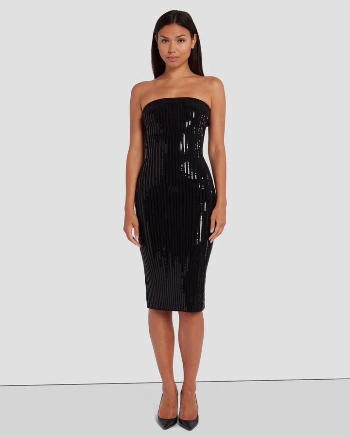 Sequin Bodycon Dress in Black | 7 For All Mankind