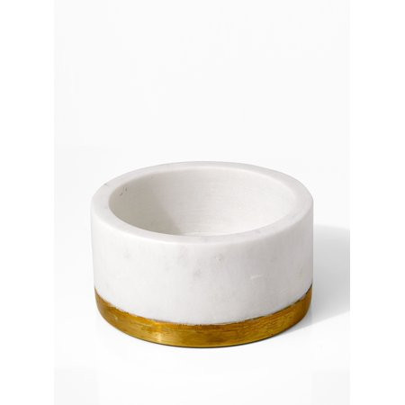 White Marble Bowl With Brass Ring | Walmart (US)