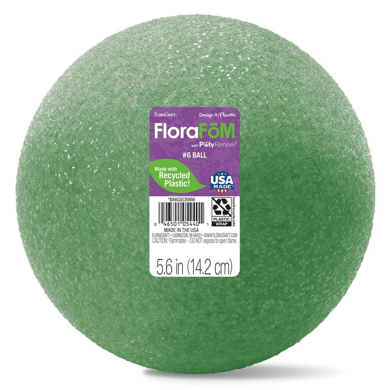FloraCraft FloraFōM Foam Ball 5.6" Green | Walmart (US)