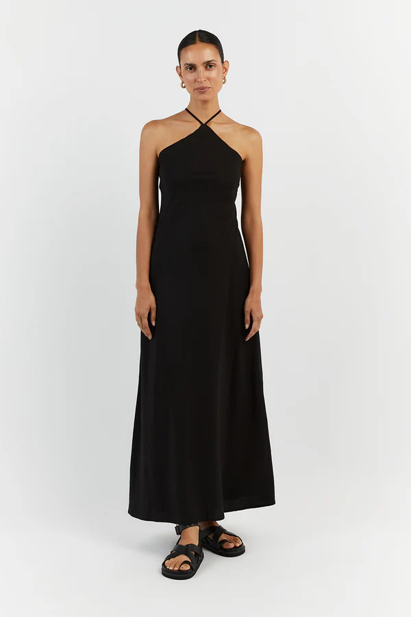 LEVI BLACK TENCEL BLEND MIDI DRESS | DISSH