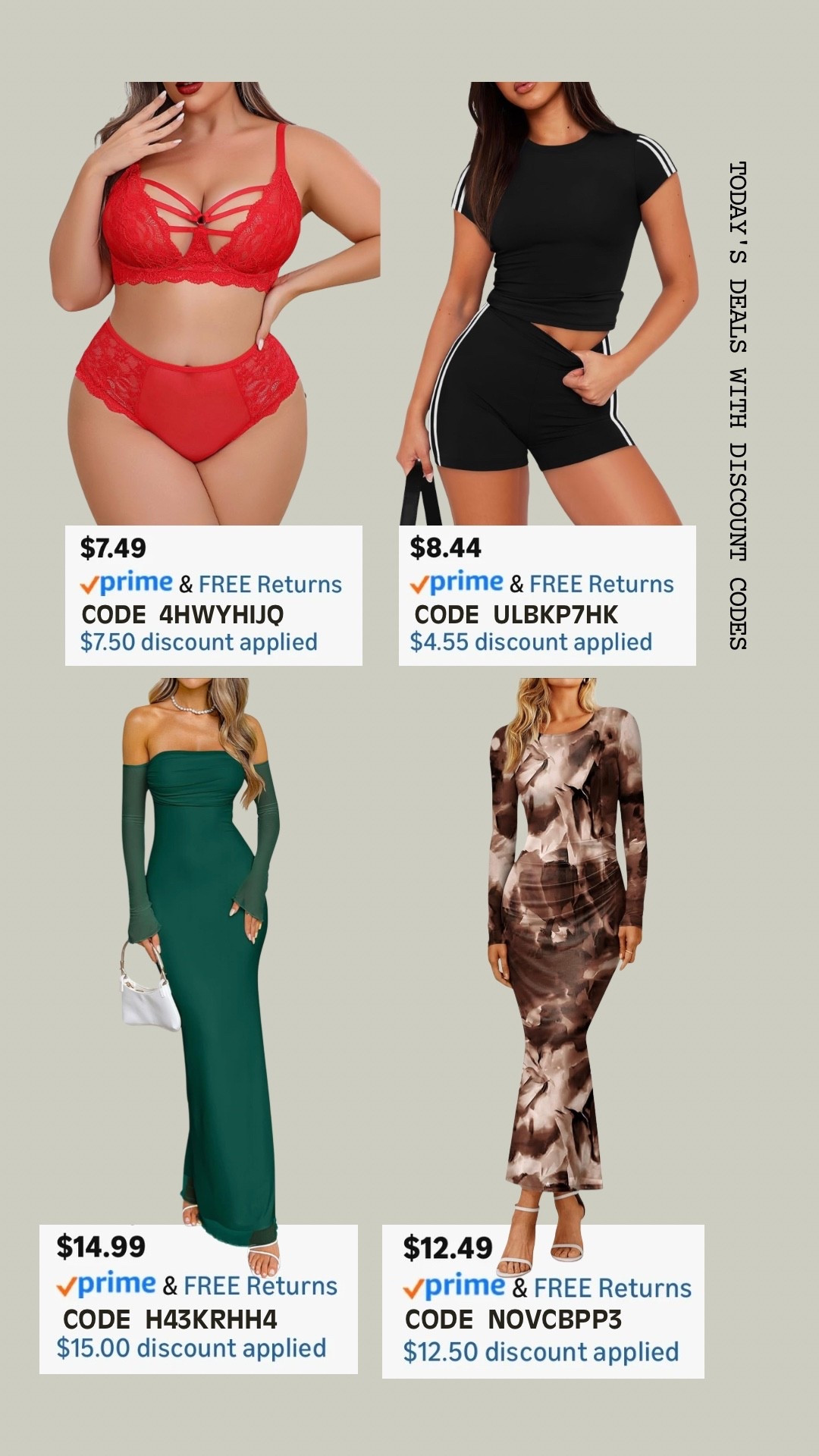 PROMO CODE DEALS ON AMAZON!

Promo codes are entered are on the check out screen where you select payment method. 

Codes & coupons only work for a limited time! If you get an error, it may have maxed the color/size you selected.. so try another one. Sometimes it helps to check out one item at a time! 

SCREENSHOT TO EASILY COPY/PASTE PROMO CODE AT CHECKOUT! 

#affordablestyle #amazonstyle #amazondeals #everydayoutfits #ltksalealert #dailydeals 

#LTKSaleAlert #LTKootd #LTKFindsUnder50