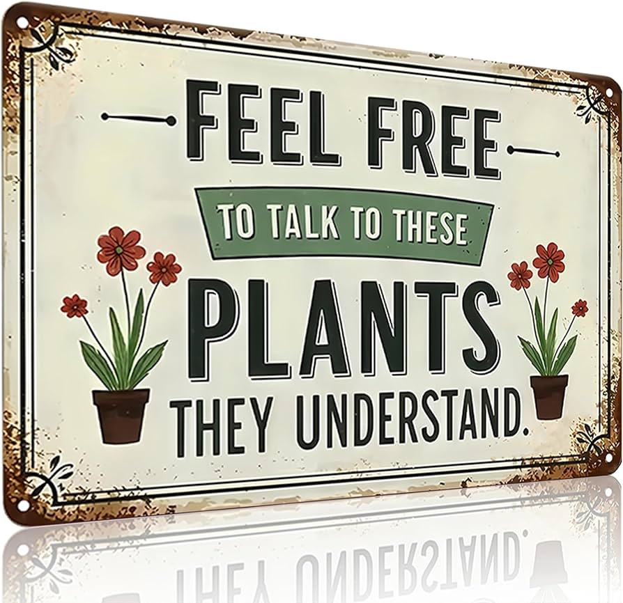 Bestylez Garden Gifts Feel Free to Talk with These Plants They Understand Vintage Gardening Signs... | Amazon (US)