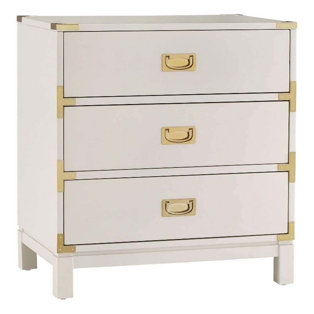 Inspire Q 3-Drawer Solid Wood and Engineered Wood Accent Nightstand in White | Amazon (US)