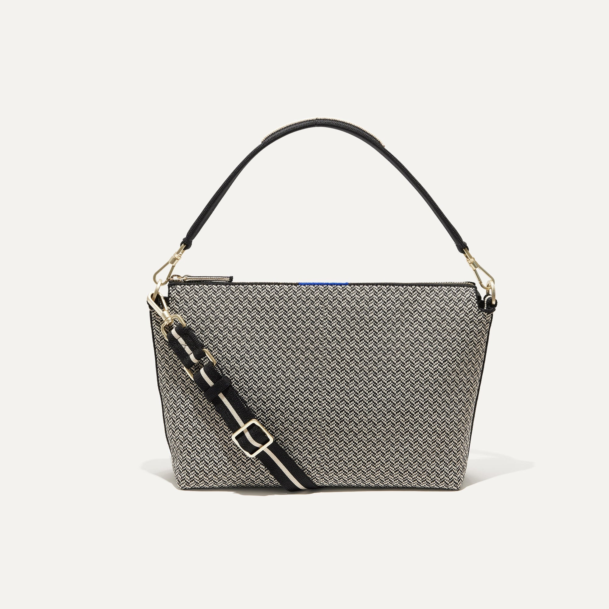 The Daily Crossbody in Black Mist Herringbone | Small Crossbody Messenger Bags | Rothy's